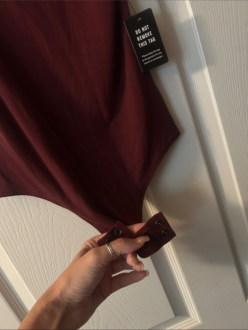 Express Sleeveless Wine Red Bodysuit - Picture 3 of 3